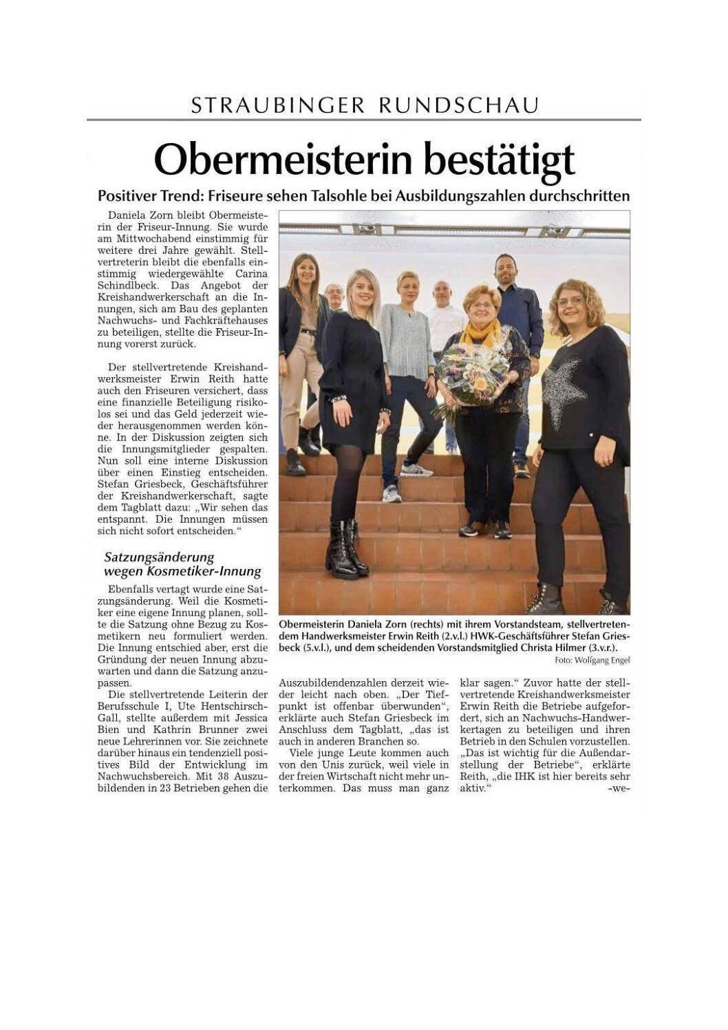 Jahreshauptversammlung der Friseur-Innung Straubing: Obermeisterin Daniela Zorn bestätigt